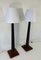 Italian Art Deco Style Black Lacquered Wood Floor Lamps with Velvet Shades, 1980s, Set of 2 4