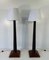 Italian Art Deco Style Black Lacquered Wood Floor Lamps with Velvet Shades, 1980s, Set of 2 2
