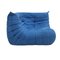 Blaues Togo Sofa aus Samt von Michel Ducaroy für Ligne Roset, 1970er, 4er Set 6