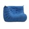 Togo Sofa in Blue Velvet by Michel Ducaroy for Ligne Roset, 1970s, Set of 4 6