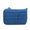 Blaues Togo Sofa aus Samt von Michel Ducaroy für Ligne Roset, 1970er, 4er Set 9