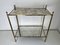 French Metal and Pine Side Table with Shelves 2