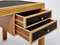 Italian Rattan Black Painted Wood Brass Handles Executive Desk, 1970s, Image 2