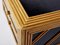 Italian Rattan Black Painted Wood Brass Handles Executive Desk, 1970s 4