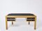 Italian Rattan Black Painted Wood Brass Handles Executive Desk, 1970s 8