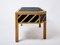 Italian Rattan Black Painted Wood Brass Handles Executive Desk, 1970s 10