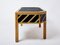 Italian Rattan Black Painted Wood Brass Handles Executive Desk, 1970s, Image 10