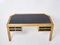 Italian Rattan Black Painted Wood Brass Handles Executive Desk, 1970s, Image 3