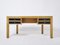 Italian Rattan Black Painted Wood Brass Handles Executive Desk, 1970s, Image 9