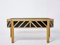 Italian Rattan Black Painted Wood Brass Handles Executive Desk, 1970s 6