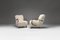 Vintage Model C Armchairs in White Tibetan Lambswool attributed to Jindrich Halabala, 1930s, Set of 2 1