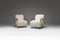 Vintage Model C Armchairs in White Tibetan Lambswool attributed to Jindrich Halabala, 1930s, Set of 2 2