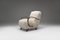 Vintage Model C Armchairs in White Tibetan Lambswool attributed to Jindrich Halabala, 1930s, Set of 2, Image 4