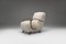 Vintage Modell C Armlehnstühle aus weißer tibetischer Lammwolle, Jindrich Halabala zugeschrieben, 1930er, 2er Set 4