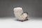 Vintage Modell C Armlehnstühle aus weißer tibetischer Lammwolle, Jindrich Halabala zugeschrieben, 1930er, 2er Set 6