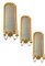 Wooden Gold Gilded Tole Mirrored Sconces, 1940s, Set of 3 1