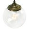 Vintage Dutch Bubble Glass & Brass Globe Pendant Lamp 4