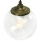 Vintage Dutch Bubble Glass & Brass Globe Pendant Lamp, Image 4