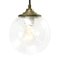 Vintage Dutch Bubble Glass & Brass Globe Pendant Lamp, Image 2