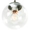 Vintage Dutch Bubble Glass & Brass Globe Pendant Lamp 3