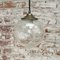 Lampada a sospensione vintage in vetro a bolle e ottone, Olanda, Immagine 6