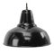 Vintage Dutch Industrial Black Enamel Hanging Lamp from Philips, Image 1