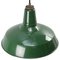 Vintage Industrial American Green Enamel Pendant Lights by Benjamin for Benjamin Electric Manufacturing Company 2