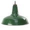 Vintage Industrial American Green Enamel Pendant Lights by Benjamin for Benjamin Electric Manufacturing Company 1