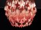Lámpara de techo Quadriedri de cristal de Murano con prismas rosas, años 90, Imagen 2