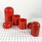 Red Domed Containers by Anna Castelli for Kartell, 1970s, Set of 4 3