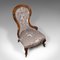 Englischer Salonstuhl aus Nussholz mit Knopfleiste, 1840er 6