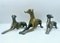 Greyhounds or Whippets in Brass, 1960s, Set of 3 1