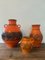 Relief Vases from Jasba Keramik, Ransbach-Baumbach, Germany, 1970s, Set of 3 1