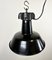 Industrial Black Enamel Factory Lamp with Cast Iron Top, 1960s, Image 5