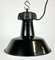Industrial Black Enamel Factory Lamp with Cast Iron Top, 1960s 7