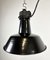 Lámpara de fábrica industrial de esmalte negro con superficie de hierro fundido, años 60, Imagen 10