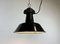 Industrial Black Enamel Factory Lamp with Cast Iron Top, 1960s, Image 11