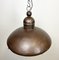 Large Brown Industrial Lamp with Iron Grid, 1960s 8