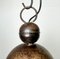 Lámpara industrial grande marrón con rejilla de hierro, años 60, Imagen 6