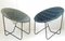 French Lounge Chairs in Steel and Canvas, 1950s, Set of 2 1