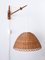 Mid-Century Modern Scandinavian Rattan & Teak Wall Lamp, 1960s 1