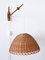 Lámpara de pared escandinava Mid-Century moderna de ratán y teca, años 60, Imagen 5