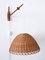 Mid-Century Modern Scandinavian Rattan & Teak Wall Lamp, 1960s, Image 5