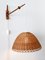 Mid-Century Modern Scandinavian Rattan & Teak Wall Lamp, 1960s 2