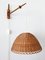 Skandinavische Mid-Century Wandlampe aus Rattan & Teak, 1960er 3