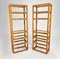 Mid-Century Tall Wicker and Glass Etagere Cabinets, 1970s, Set of 2 6