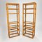 Mid-Century Tall Wicker and Glass Etagere Cabinets, 1970s, Set of 2, Image 6