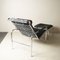 Poltrona Genni in pelle e acciaio cromato con poggiapiedi di Gabriele Mucchi per Zanotta, anni '70, set di 2, Immagine 2