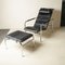 Leather and Chromed Steel Structure Model Genni Lounge Chair & Ottoman by Gabriele Mucchi for Zanotta, 1970s, Set of 2 4