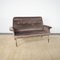 Italienisches 2-Sitzer Sofa für Fahrschule mit Metallgestell & Samtbezug aus Holz, 1960er 5